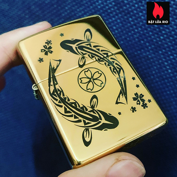 Zippo 254b khắc cá chép 29 – zippo 254b.cachep29