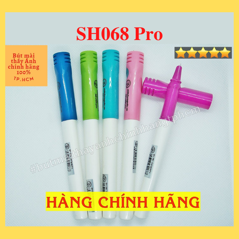 Bút mài thầy Ánh SH068 Pro chính hãng ngòi lá tre kim tinh nét nhỏ tự động thanh đậm luyện chữ đẹp