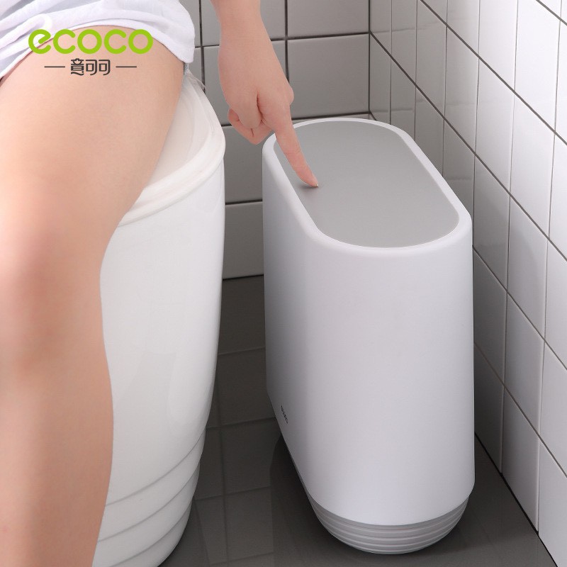 Thùng đựng rác phòng tắm, phòng bếp, phòng khách nhấn nút Ecoco E1906