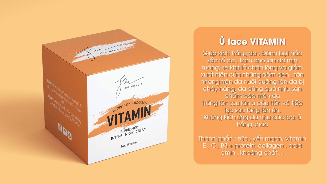 Ủ Face Vitamin THE MIRACLE - MÚI XÙ kích trắng da 50gr