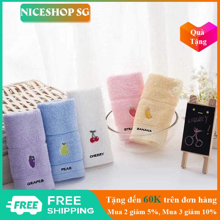 Khăn tắm cao cấp bộ 5 cái chất liệu cotton mềm mại thấm hút nước tốt hoạ tiết hình trái cây - GD0292