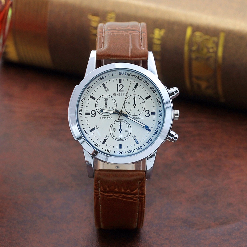 Watches For Men Leather Band Quartz Watch Glass Belt Watch Men Montre