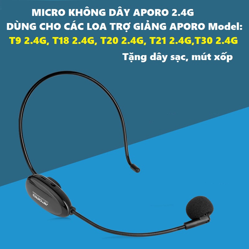 Micro Không Dây Aporo 2.4G DàNh Cho CáC DòNg MáY T9 2.4G Và T18 2.4G