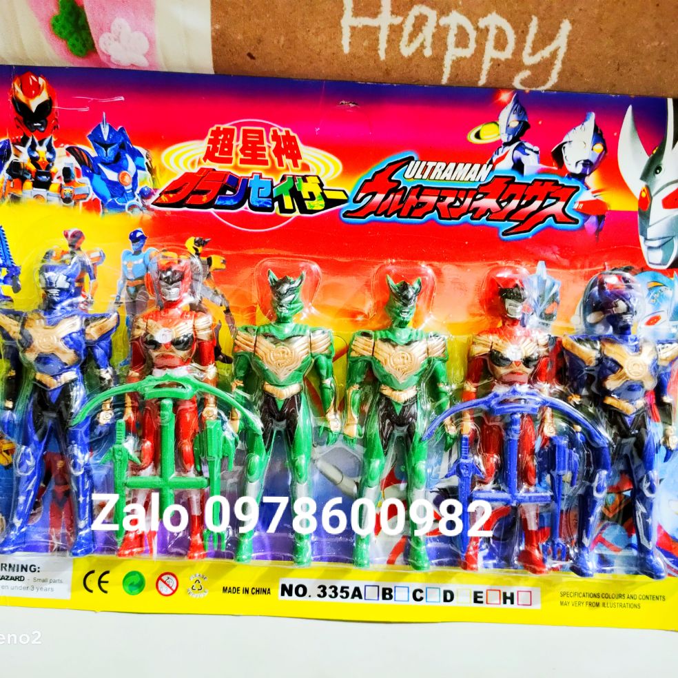 Vỉ đồ chơi 6 anh em siêu nhân loại to
