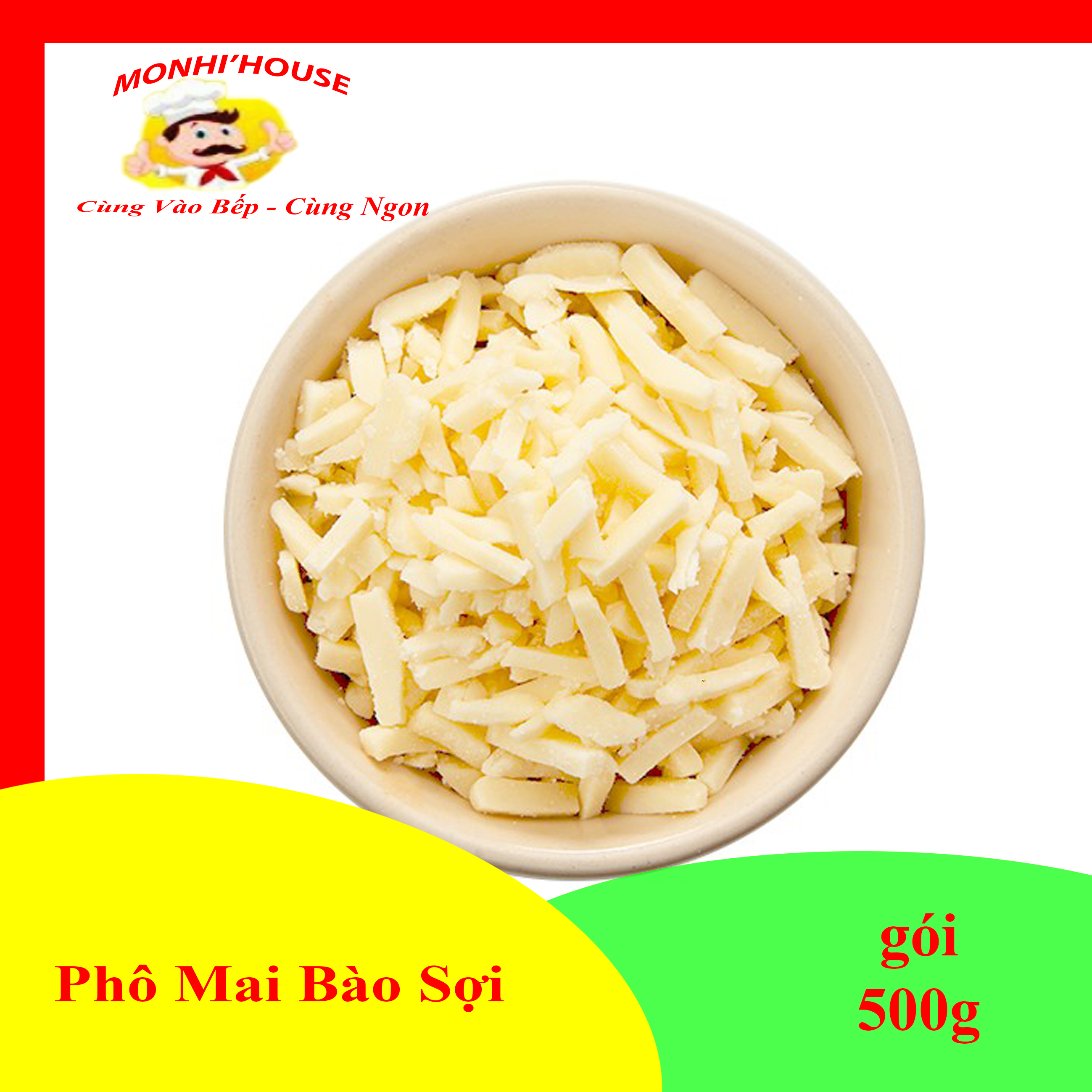 Túi 2kg phô mai Mozzarella bào sợi