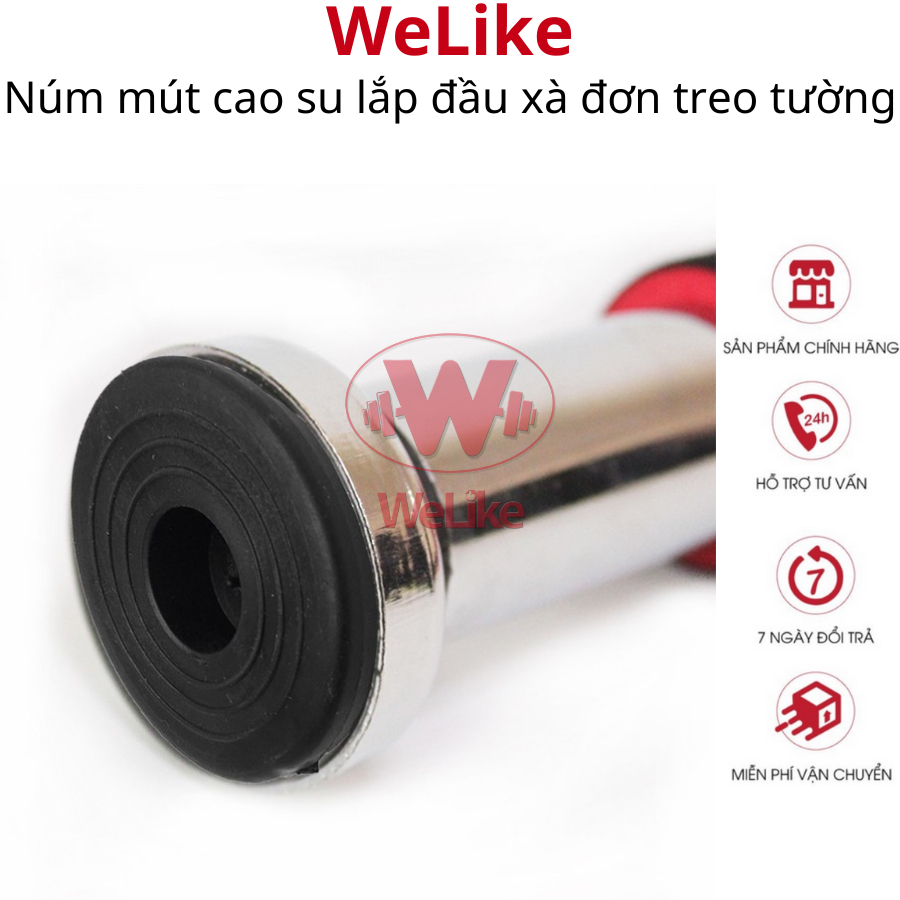 Núm mút cao su, nắp inox, phụ kiện gắn đầu xà đơn treo tường gắn cửa tập thể dục thể thao tại nhà