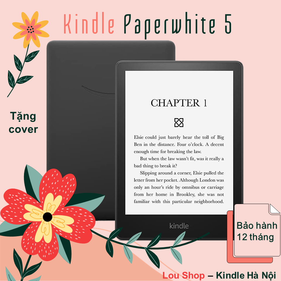 Máy đọc sách Kindle Paperwhite 5 Kindle PPW5, màn hình eink, 6.8 inch 300PPI, Darkmode, chống nước, có đèn vàng warmlight