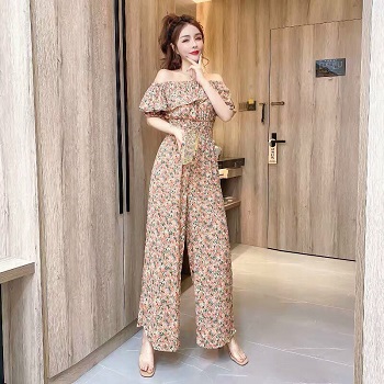 [HCM]SÉT JUM HOA BÁNH BÈO TRỄ VAI QUẦN ỐNG RỘNG