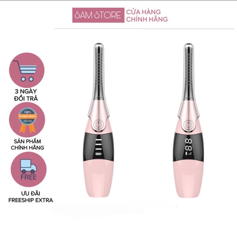 Máy uốn mi nhiệt heated eyelash curler giúp làm cong mi dễ dàng giữ mi cong cả ngày kèm dây sạc điện