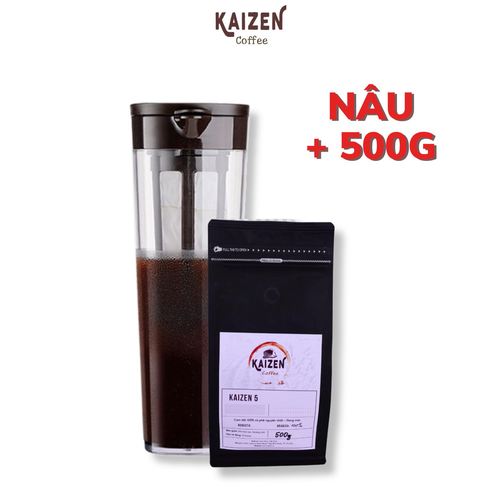 Combo Bình pha Cold Brew kèm Cà phê Arabica chuyên dùng pha cà phê ủ lạnh - Kaizen Coffee