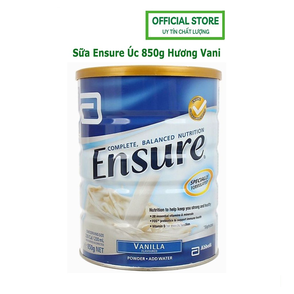 Sữa ensure úc 850g hương vani giàu dinh dưỡng