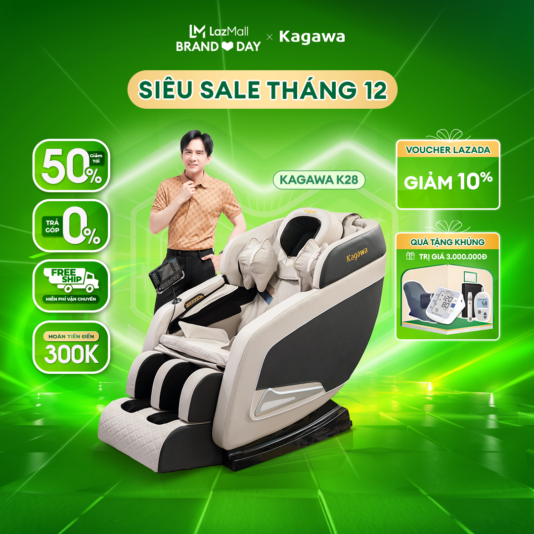 Ghế massage toàn thân KAGAWA K28 công nghệ mát xa nhiệt hồng ngoại tân tiến đa chức năng công nghệ quét AI dò tìm huyệt đạo túi khí miễn phí vận chuyển