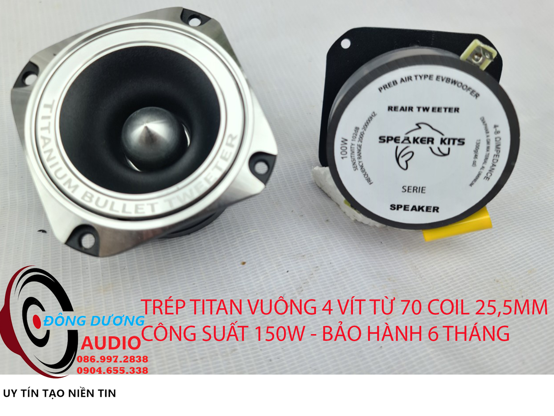 LOA TREBLE  TITAN VUÔNG HỢP KIM CHỐNG RỈ - CÔNG SUẤT 150W KÈM TỤ SỊN - GIÁ 1 ĐÔI