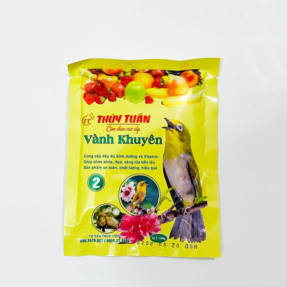 Cám chim vành khuyên Thúy Tuấn số 2 cao cấp 100gram - Cám khuyên Thúy Tuấn cao cấp giá rẻ