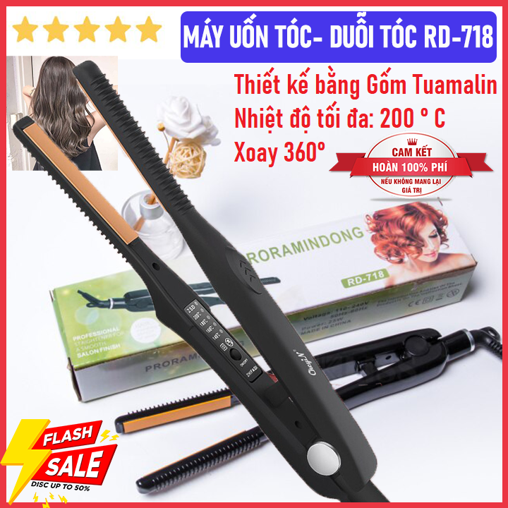 Máy uốn duỗi tóc đa năng 4 mức độ điều chỉnh rd- 718, máy là tóc, uốn xoăn, uốn gợn sóng, máy kẹp làm cụp, dụng cụ làm tóc, tạo kiểu tóc- áp dụng công nghệ hàn quốc