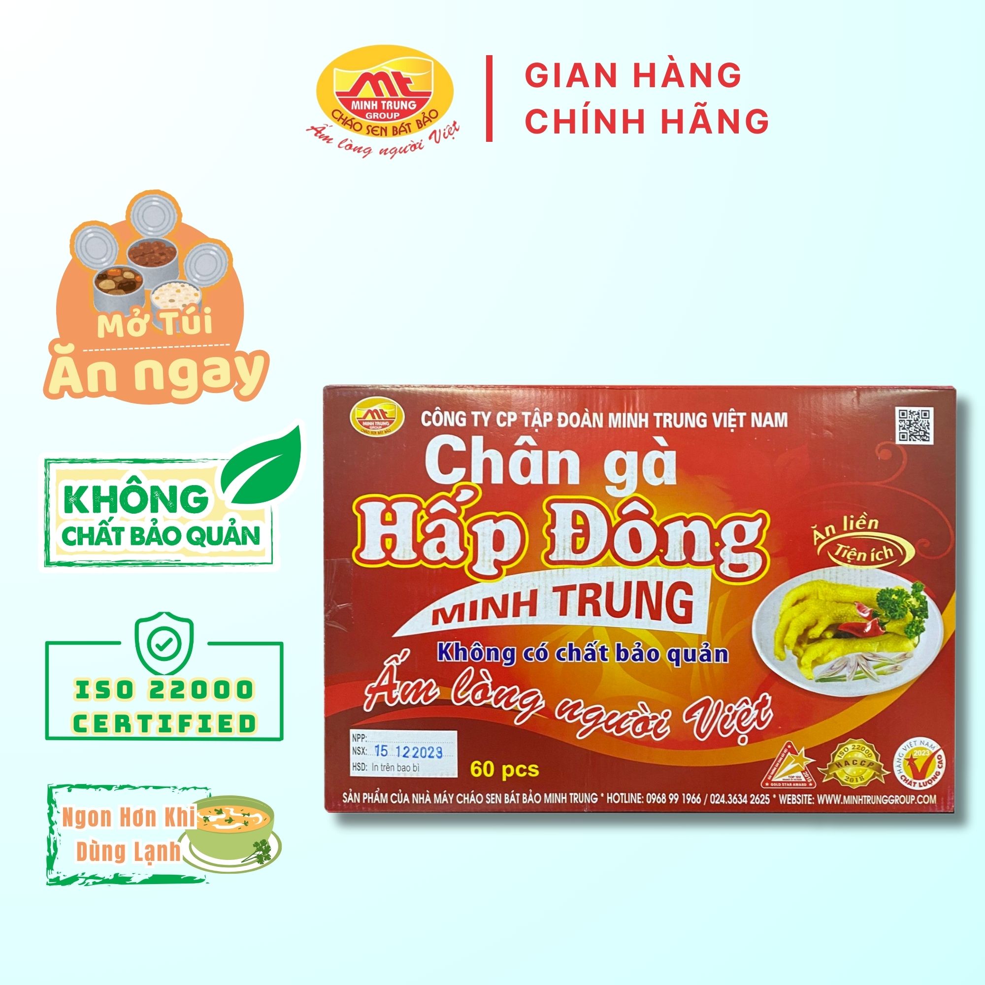 Chân gà siêu cay minh trung ăn liền hấp đông 1 thùng 60 cái - changa 1 thung