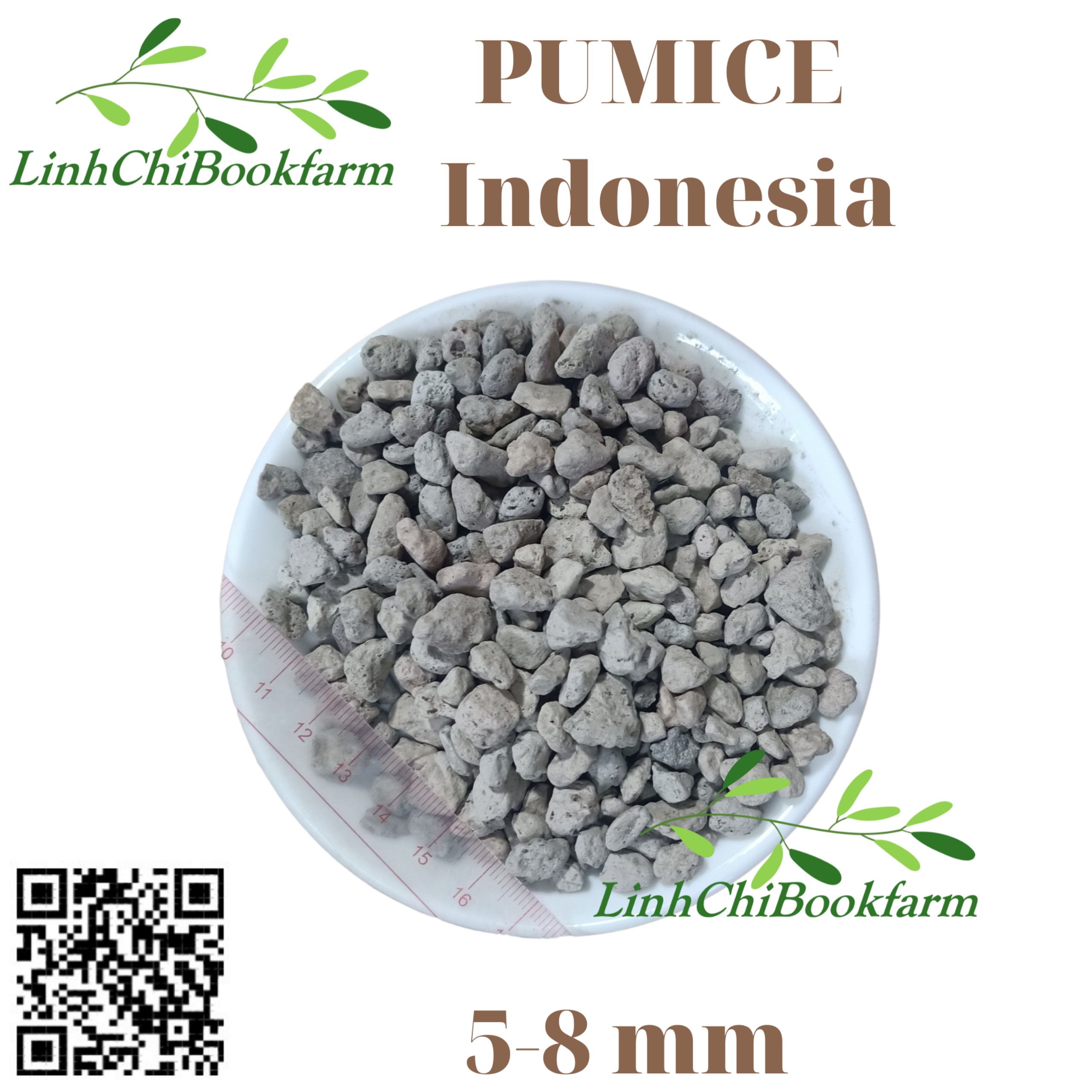 Đá Pumice Indonesia size 5-8mm - dùng lót chậu, rải bề mặt sen đá, xương rồng, bonsai trồng cây, lọc nước, bể thủy sinh, ủ phân, cải tạo đất, túi 1kg