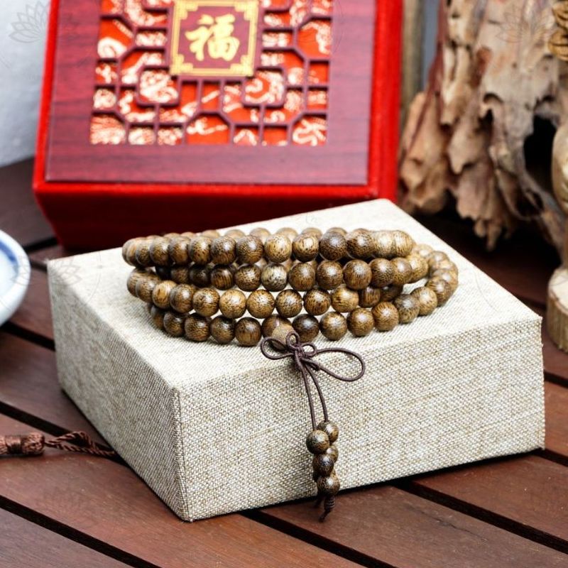 Vòng tay trầm hương chuỗi tràng hạt 108 6 7 8mm trầm tốc việt - an yên - thịnh vượng-trầm hương đệ nnhất