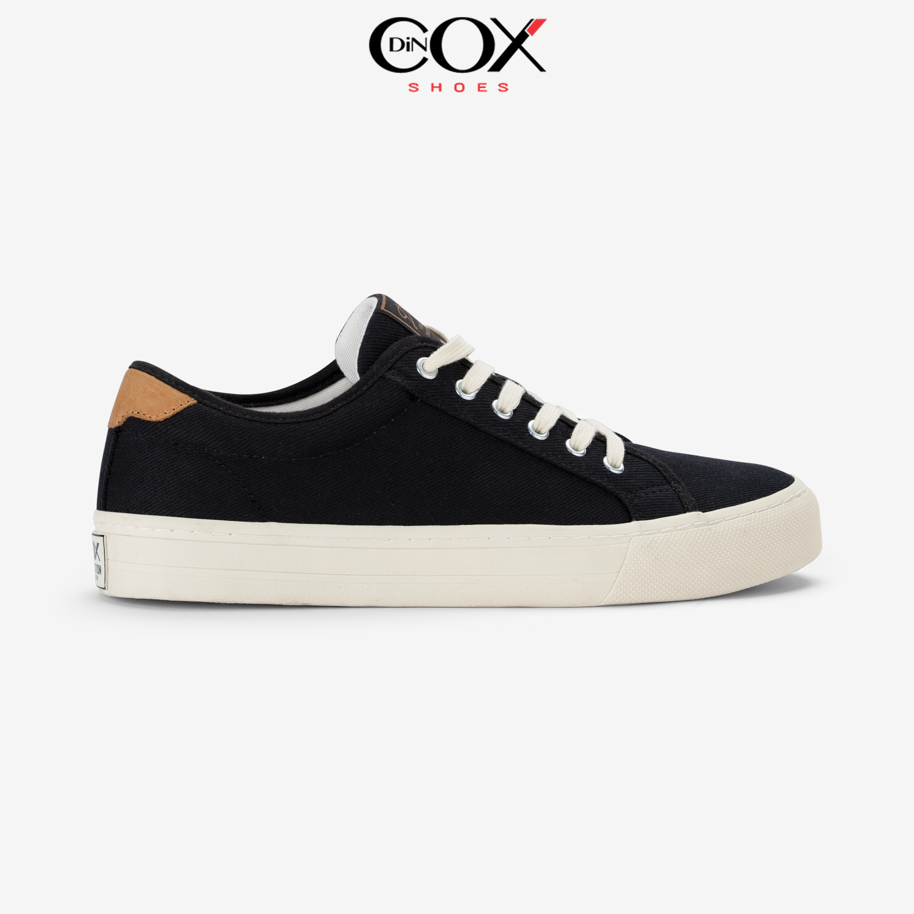 Giày sneaker nam vải canvas dincox e12 black đơn giản thanh lịch