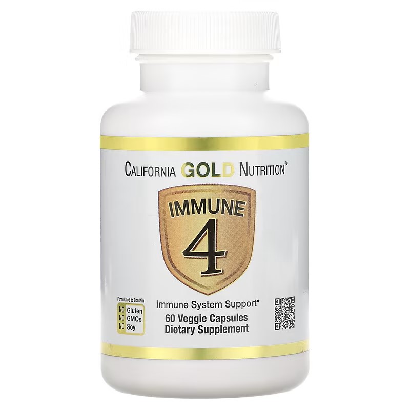 California Gold Nutrition (USA), Immune 4, Hỗ trợ hệ thống miễn dịch, 60 Viên Nang Chay (HSD 04/2025)