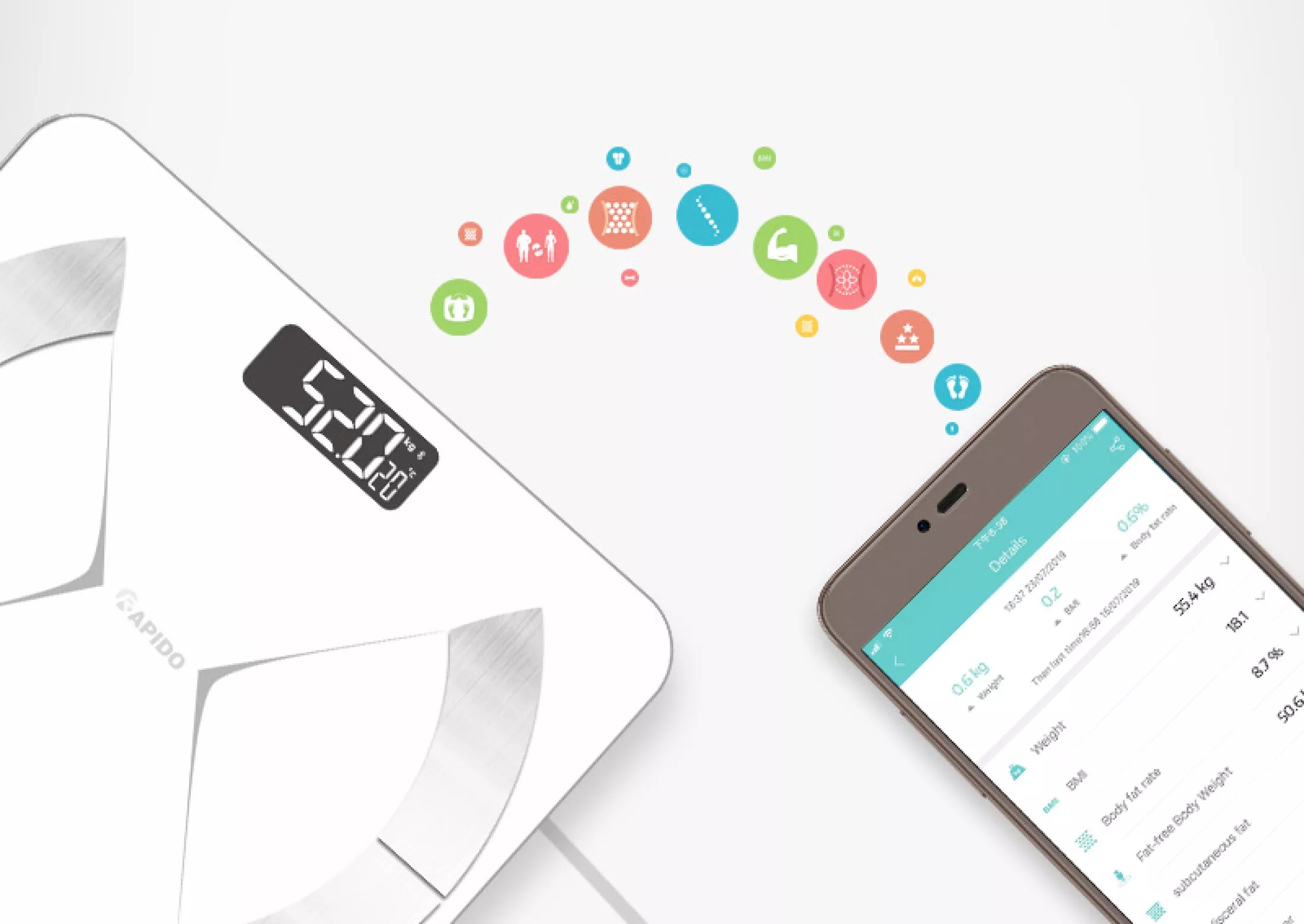 Cân sức khỏe rapido review, Cân sức khỏe hãng nào tốt, Cân Sức Khỏe Phân Tích Chỉ Số Cơ Thể Rapido RSB01-S Có bluetooth Theo Dõi Trên Điện Thoại Chính Xác Cao. Bảo Hành Uy Tín 12 Tháng Trên Toàn Quốc