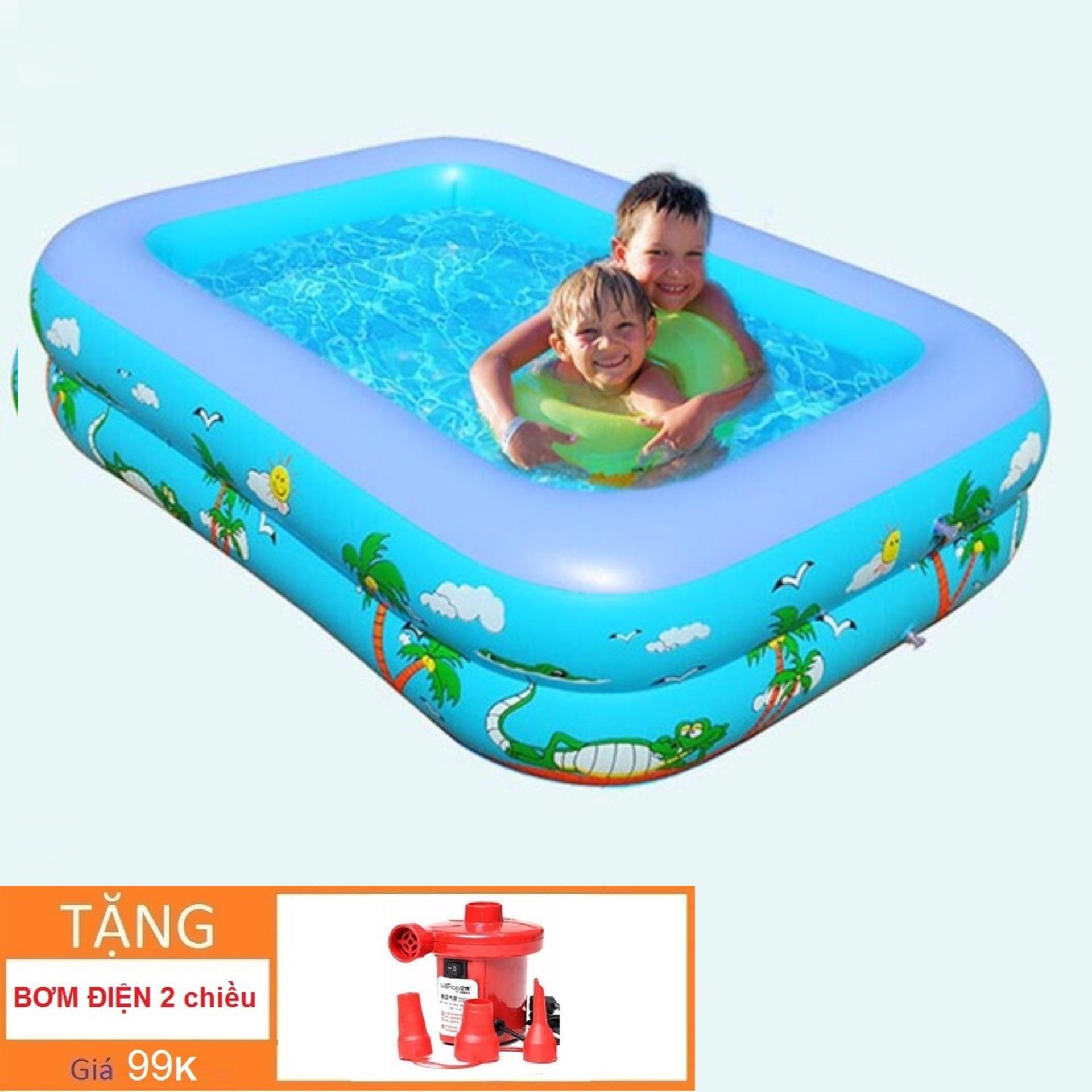 Bồn Tắm Phao,Mua Hồ Bơi Phao( Mẫu 7N162) Mua Bể Bơi Phao Trong Nhà Hình Chữ Nhật Kích Thước 115X85X35 Cm, Dày Dặn, Đàn Hồi Tốt, Họa Tiết Ngộ Nghĩnh, Nhựa Pvc An Toàn, Giá Rẻ Tặng Kèm Bơm