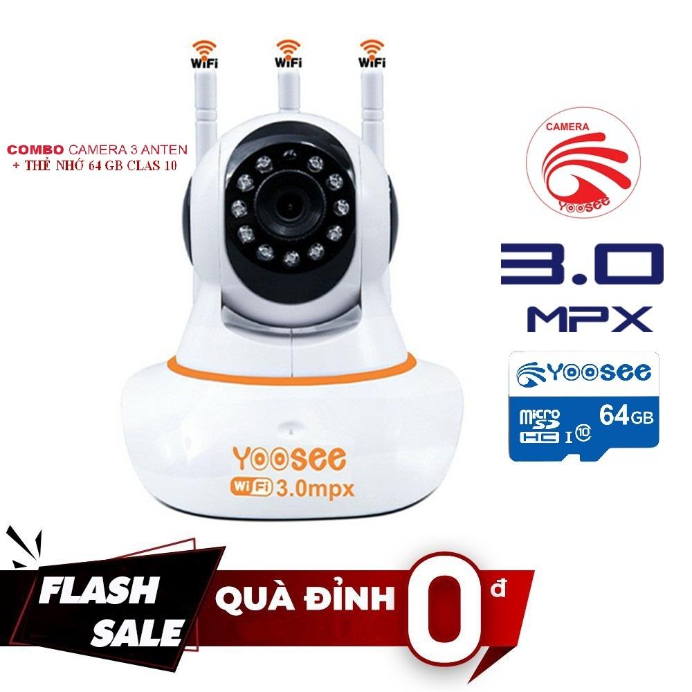 Camera yoosee 3 râu full hd 3m + thẻ nhớ 64g