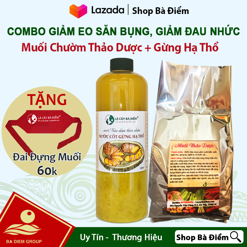 [HCM]Combo 1 Cốt Gừng Hạ Thổ + 1 Muối Chườm Thảo Dược  Giảm Bụng Săn Eo Giảm Đau Nhức  Tặng Túi Chườm Muối 60k  Muoi Chuom Thao Duoc Muối Chườm Bụng Ruo Gung Ha Tho - Shop Bà Điểm.