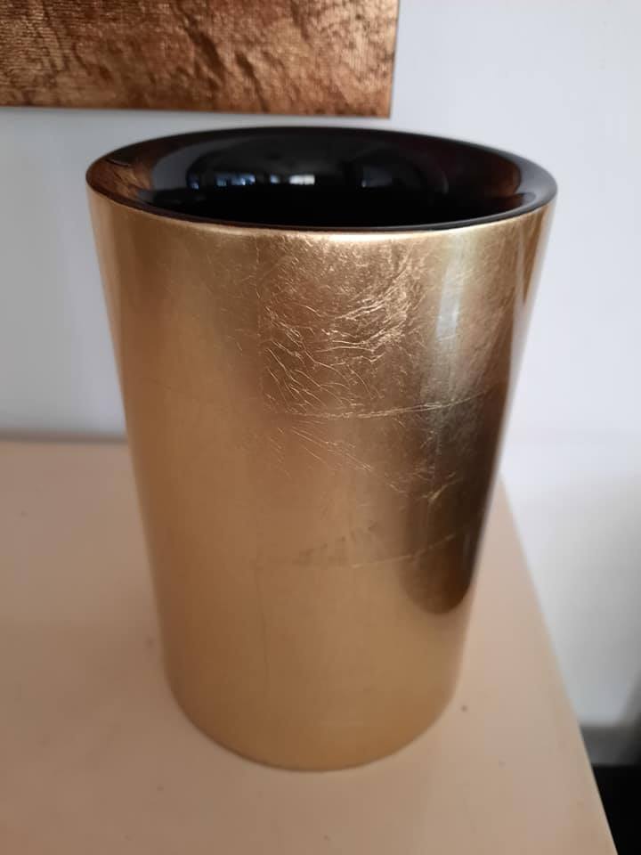 Lọ sơn mài tròn d12x18 cm màu gold - lg-01