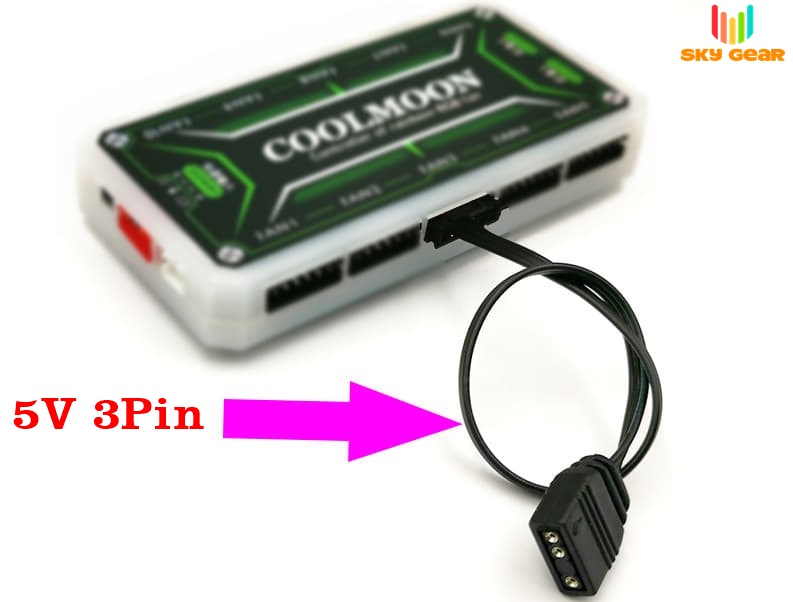Cáp chuyển đổi tín hiệu LED ARGB 3Pin 5V to 6Pin, 4Pin Hub Coolmoon