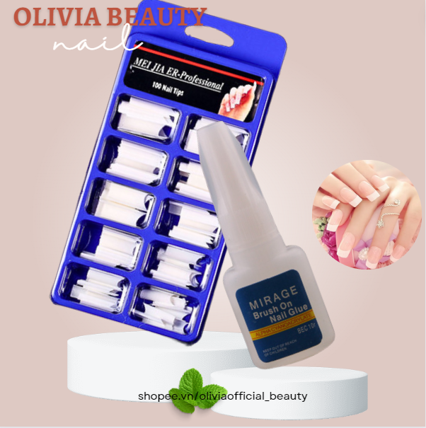 Set 100 móng tay giả làm nail chuyên dụng ms #016| móng úp giả | làm nail | chăm sóc móng | nail xinh | nail box| dụng cụ làm nail | bộ móng |