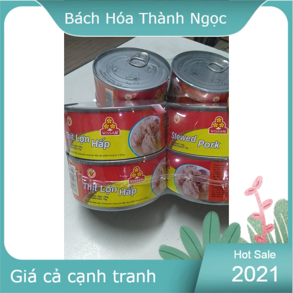 (Giảm 20K Ship Đơn Từ 49K) Thịt lợn hấp đóng hộp 150g hàng VISSAN