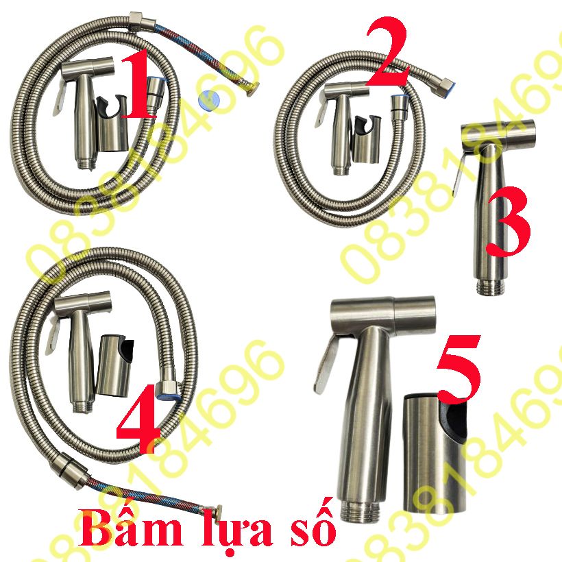 Vòi Xịt Vệ Sinh Inox 304 Dây 1M2 Độ Bền Cao Cứng Cáp Chắc ChắnVòi xịt toilet chất liệu 100% Inox 304 dây dài 12mVòi xịt vệ sinh (toilet) SUBI Inox 304 (đủ bộ giảm giá không lợi nhuận)