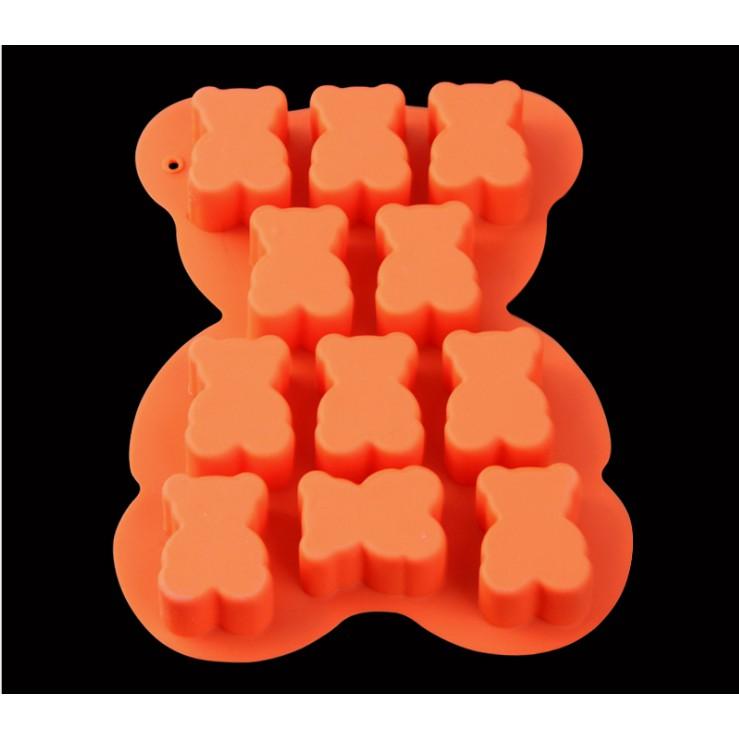 Khuôn đổ socola, thạch rau câu làm bánh hình gấu teddy