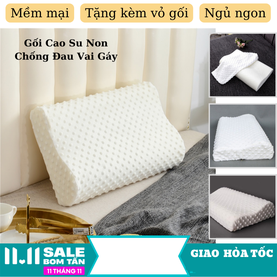 Gối cao su non, gối cao su non cao cấp , gối cao su non cho người lớn, Chống Ngáy Người Lớn Cao Cấp - Mềm Mại - Êm ái - Đàn Hồi tốt