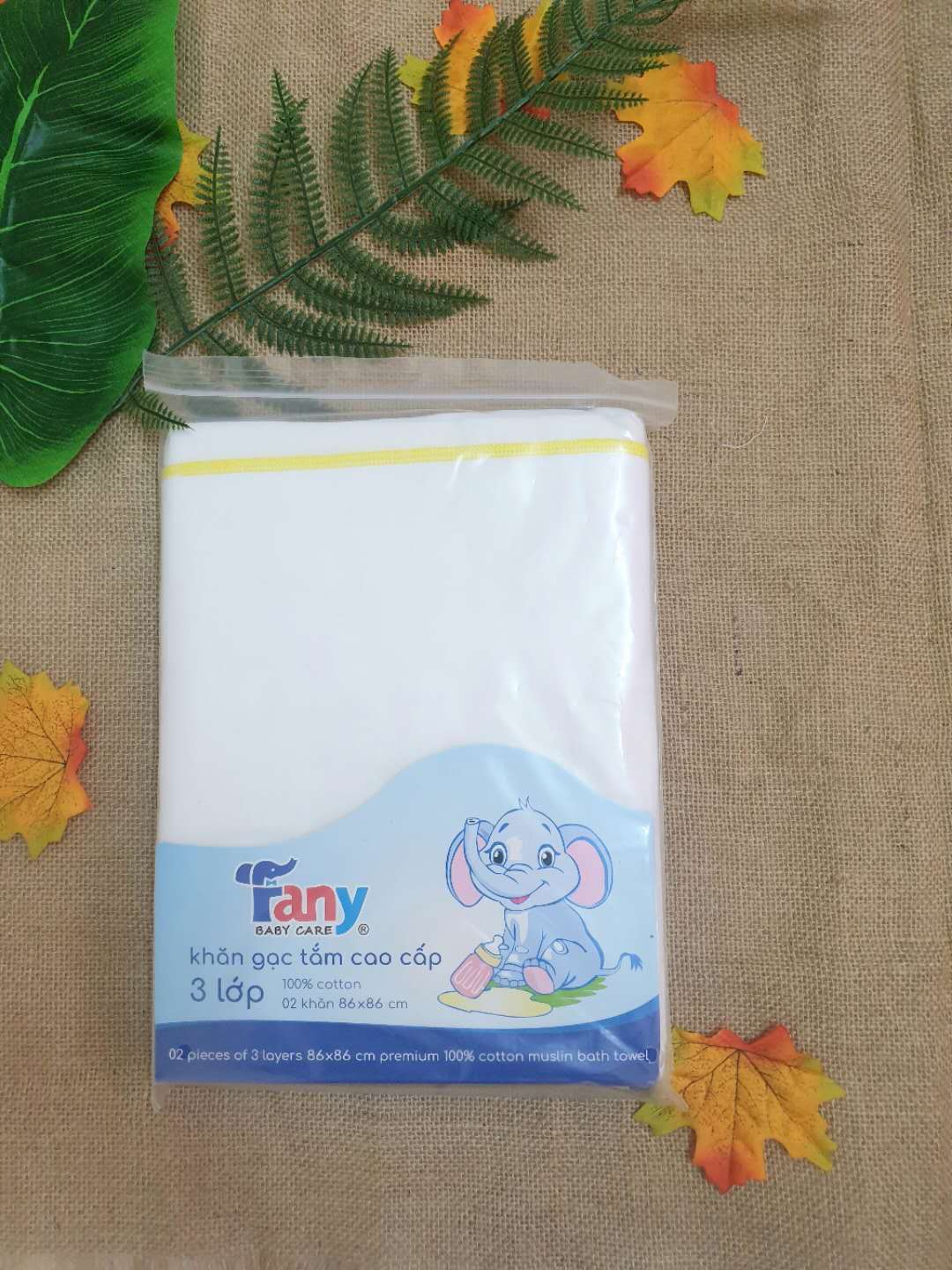 Gói 2 khăn xô tắm cao cấp 3 lớp Fany