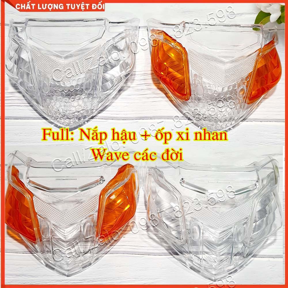 (Combo) Nắp Đèn Hậu Và Nắp Xi nhan Wave a 2006 - 2021 , Wave S 100 , Rs 100 , Wave 50cc (Full Bộ); Ốp Đèn Hậu Xe Wave, Ốp Xi Nhan Xe Wave