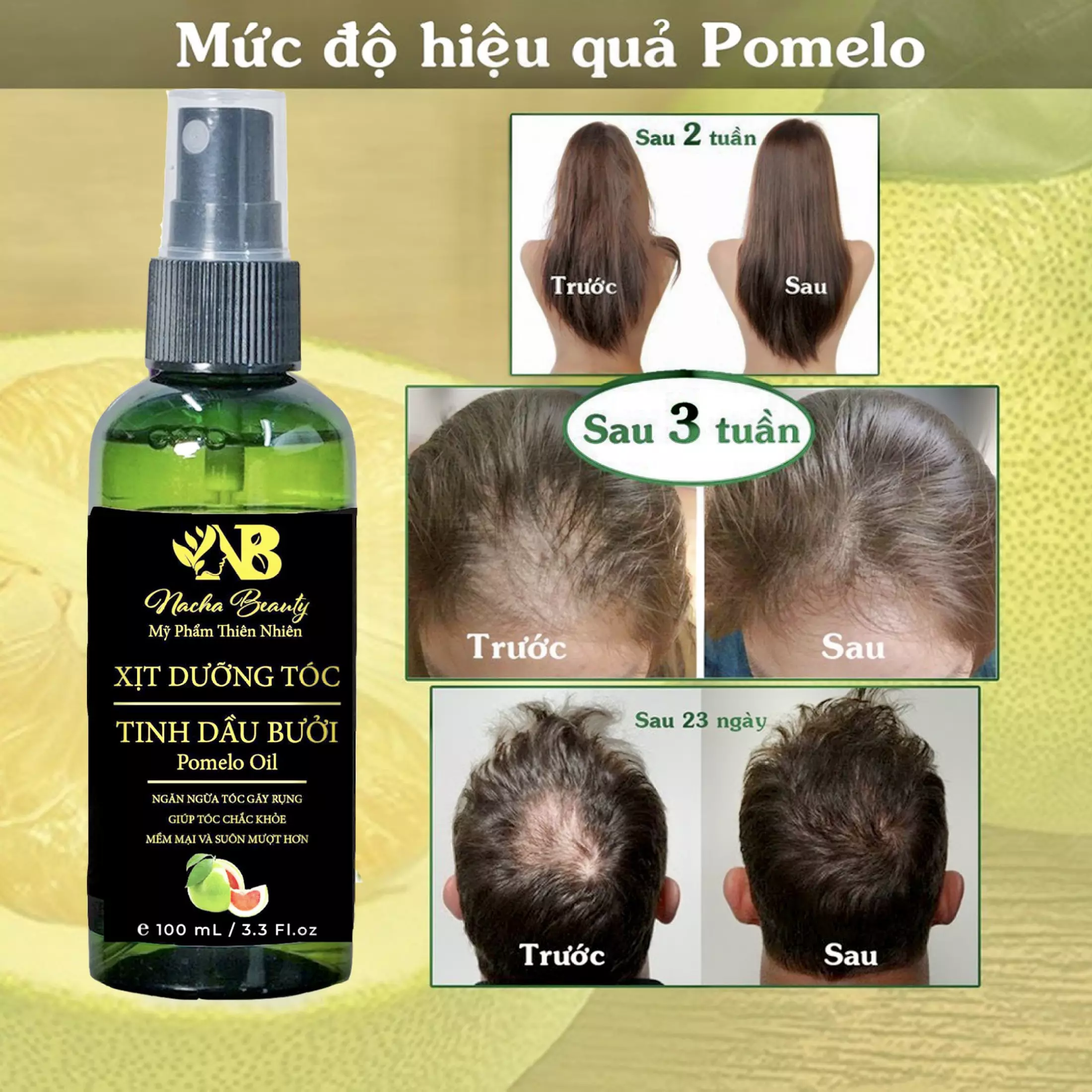 Quà Tặng Khai Trương Shop Dưỡng tóc tinh dầu vỏ bưởi Pomelo Nacha Beauty 100ml 7
