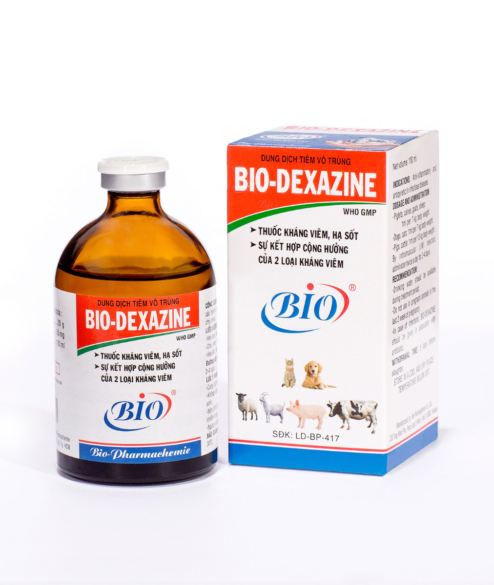 Bio Dexazin 100ml Thuốc tiêm kháng viên, hạ sốt, giảm đau cho chó mèo