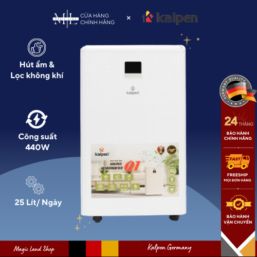 Máy hút ẩm kèm lọc không khí KALPEN Q1- 25 lít, Bảo hành 24 tháng