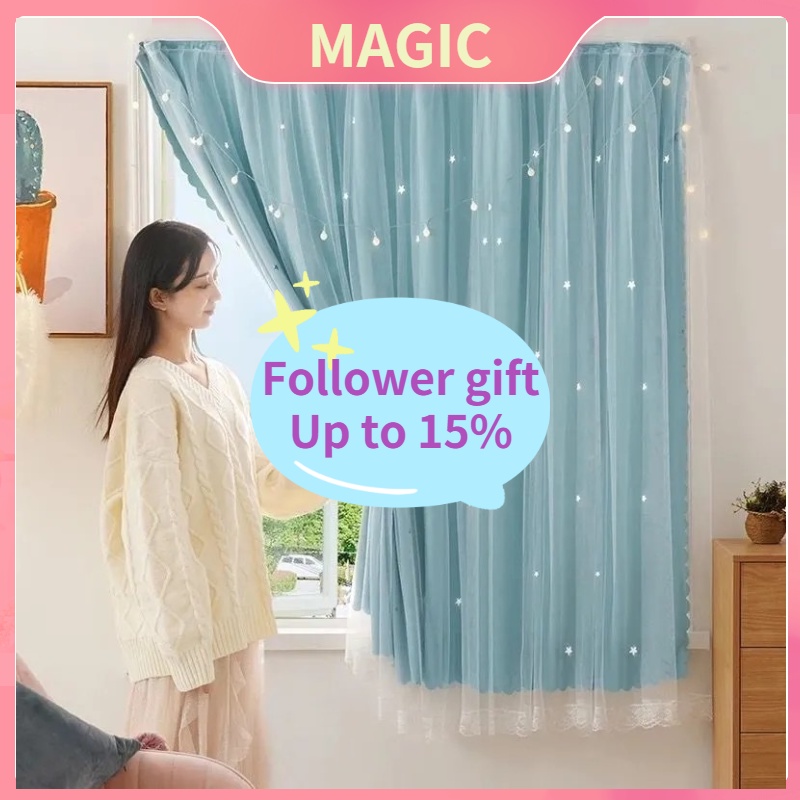 MAGIC rèm cửa sổ dễ dàng lắp đặt rèm tối giản hiện đại rèm cửa dán tường 90-200