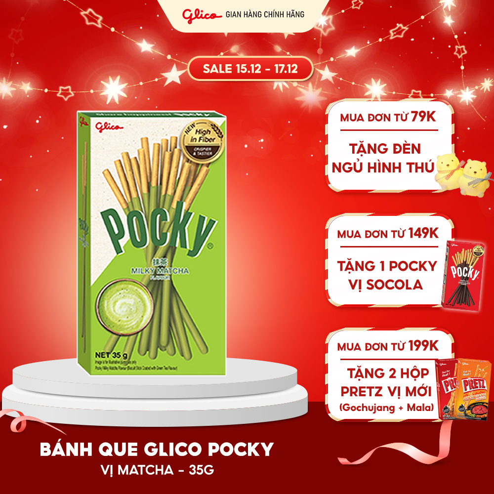 Hộp Lẻ - Bánh Que Pocky Vị Milky Matcha Trà Xanh Vị Sữa 35G 
