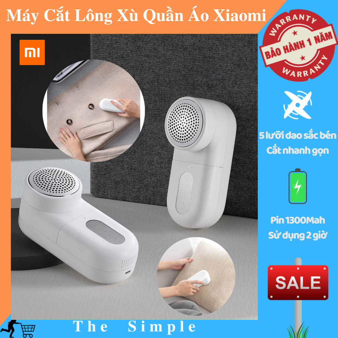Máy cắt lông xù quần áo xiaomi - với trang bị 5 lưỡi dao sắc bén giúp loại bỏ lông xù hiệu quả , pin trâu 2 tiếng - máy cắt chỉ thừa, máy tỉa lông xù quần áo