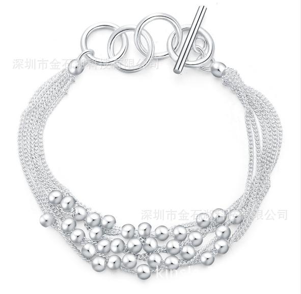 Vòng tay nữ đồng trắng xi mạ bạc dầy phong cách sang trọng-vt111