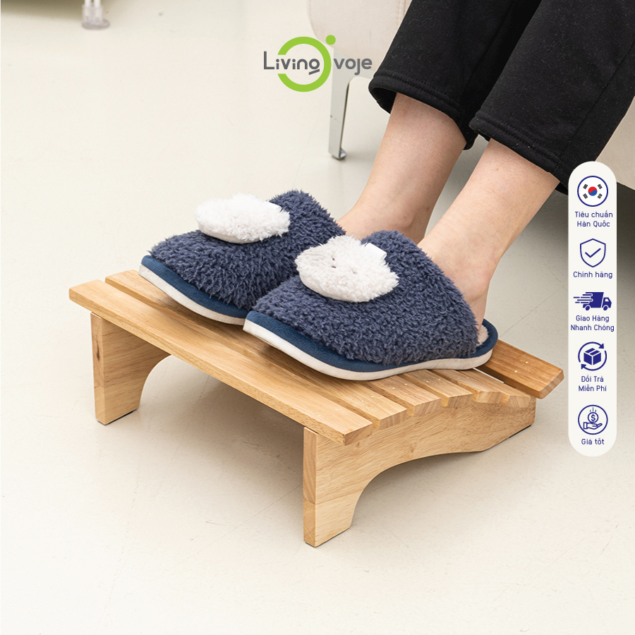 Ghế gỗ kê chân thoải mái Để kê dưới bàn cho Nhân viên văn phòng, Sinh Viên