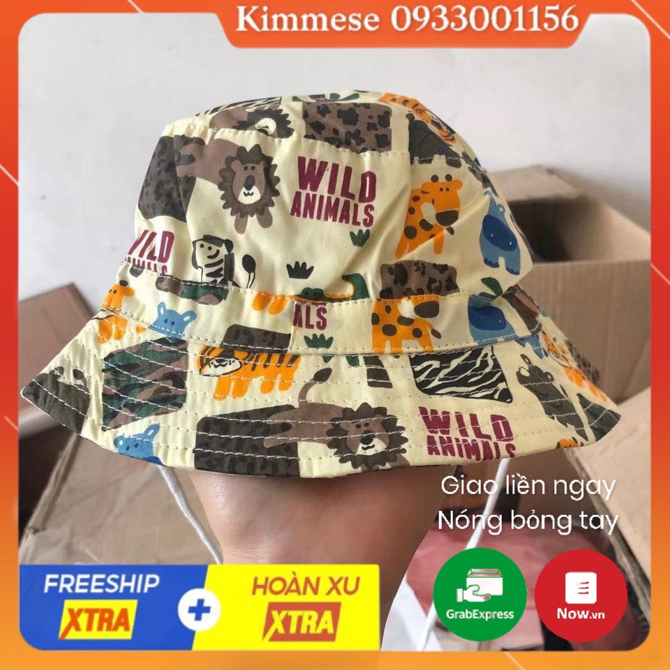 Mũ Trẻ Em Rộng Vành Đáng Yêu Có Quai Dây Cho Bé Trai 1-3 Tuổi