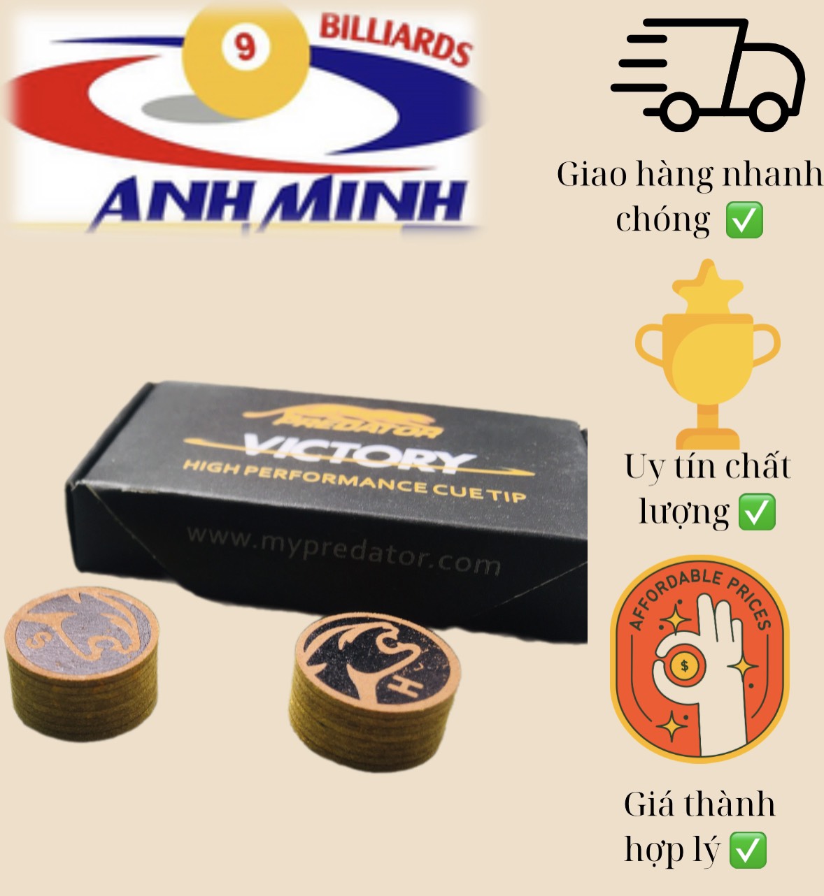 Đầu cơ bida Predator giá 151k/c