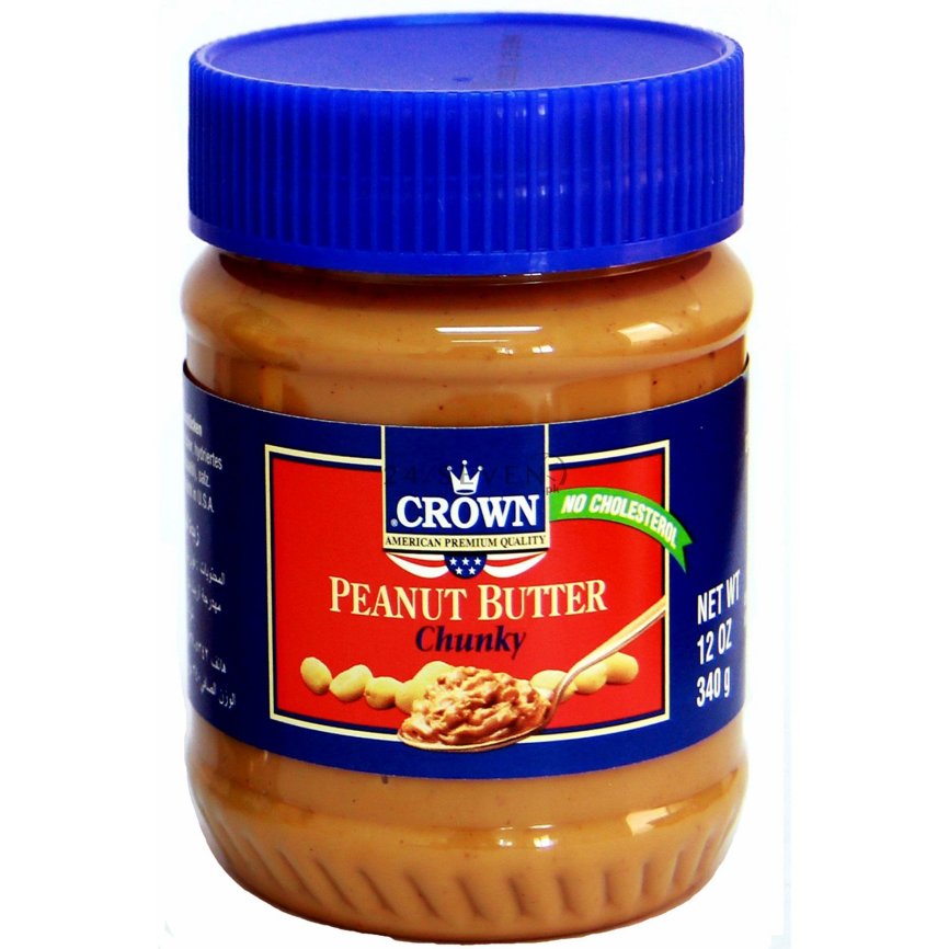 Date 1/2026 Bơ đậu phộng nghiền hạt Crown của Mỹ 340g -crunchy peanut butter