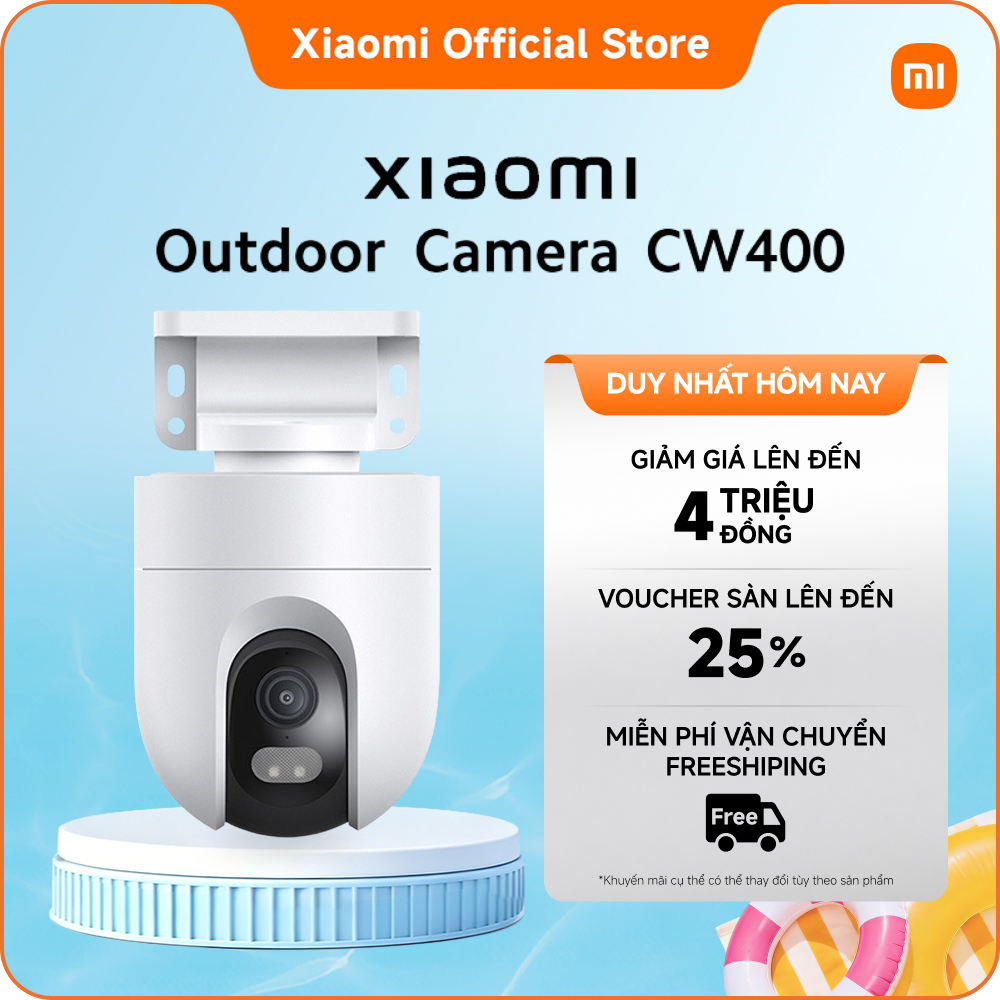 Xiaomi Outdoor Camera CW400 Tầm nhìn ban đêm đủ màu thông minh | Chống nước IP66 | Mạng ăng-ten kép | Hỗ trợ giọng nói hai chiều | Phát hiện con người bằng AI | Hệ thống cảnh báo bằng âm thanh và hình ảnh | Chụp ảnh tua nhanh thời gian