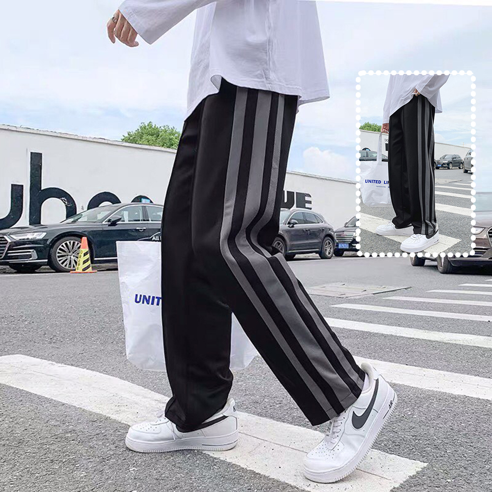 Quần Culottes Ống Rộng Nam Phối 3 Sọc Cạnh Sườn Kiểu Dáng Basic Trẻ Trung Thời Trang SMARTLY GIRL JOGGER NAM 9000079